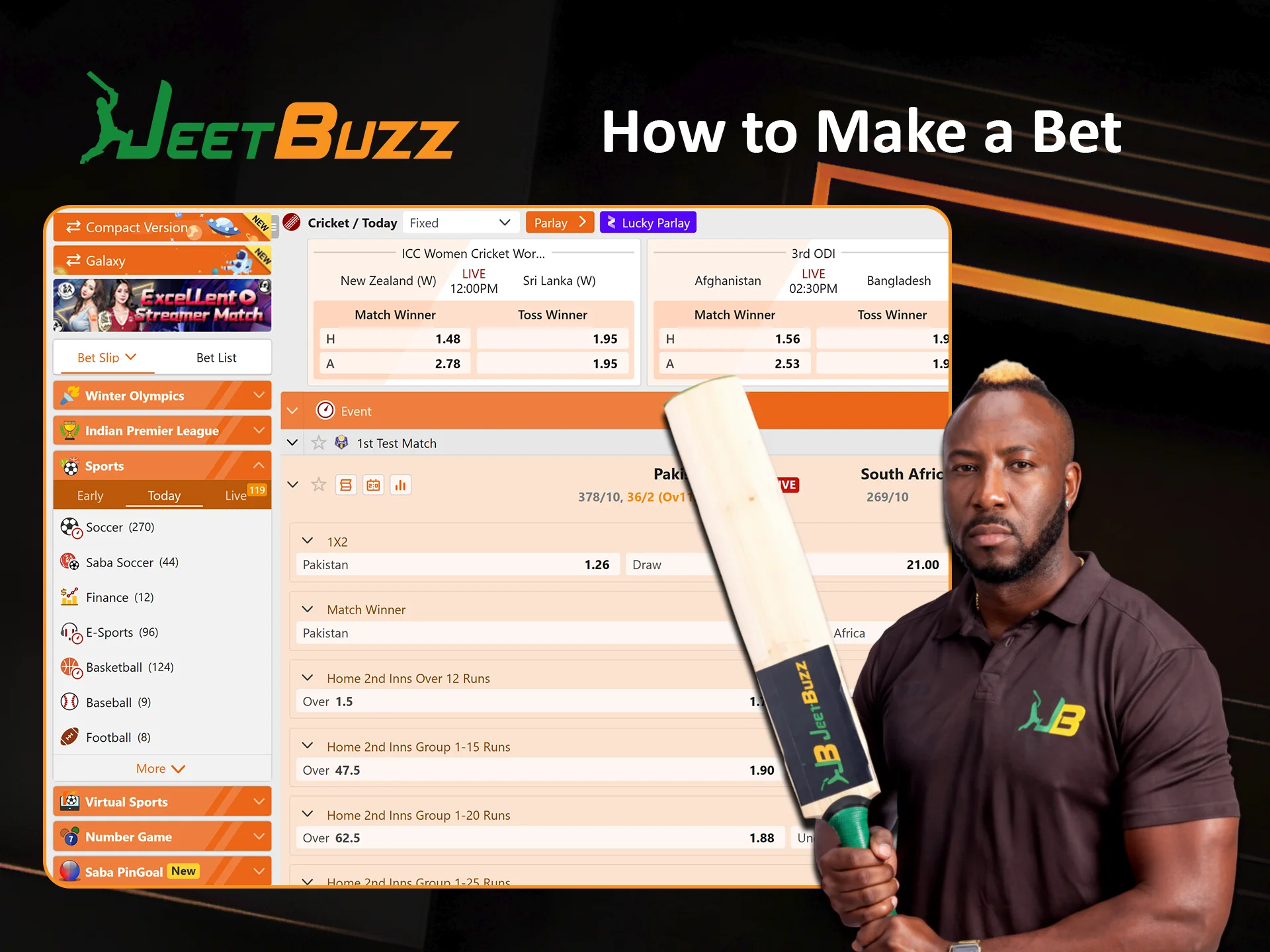 Learn how to place your first bet on the JeetBuzz platform.